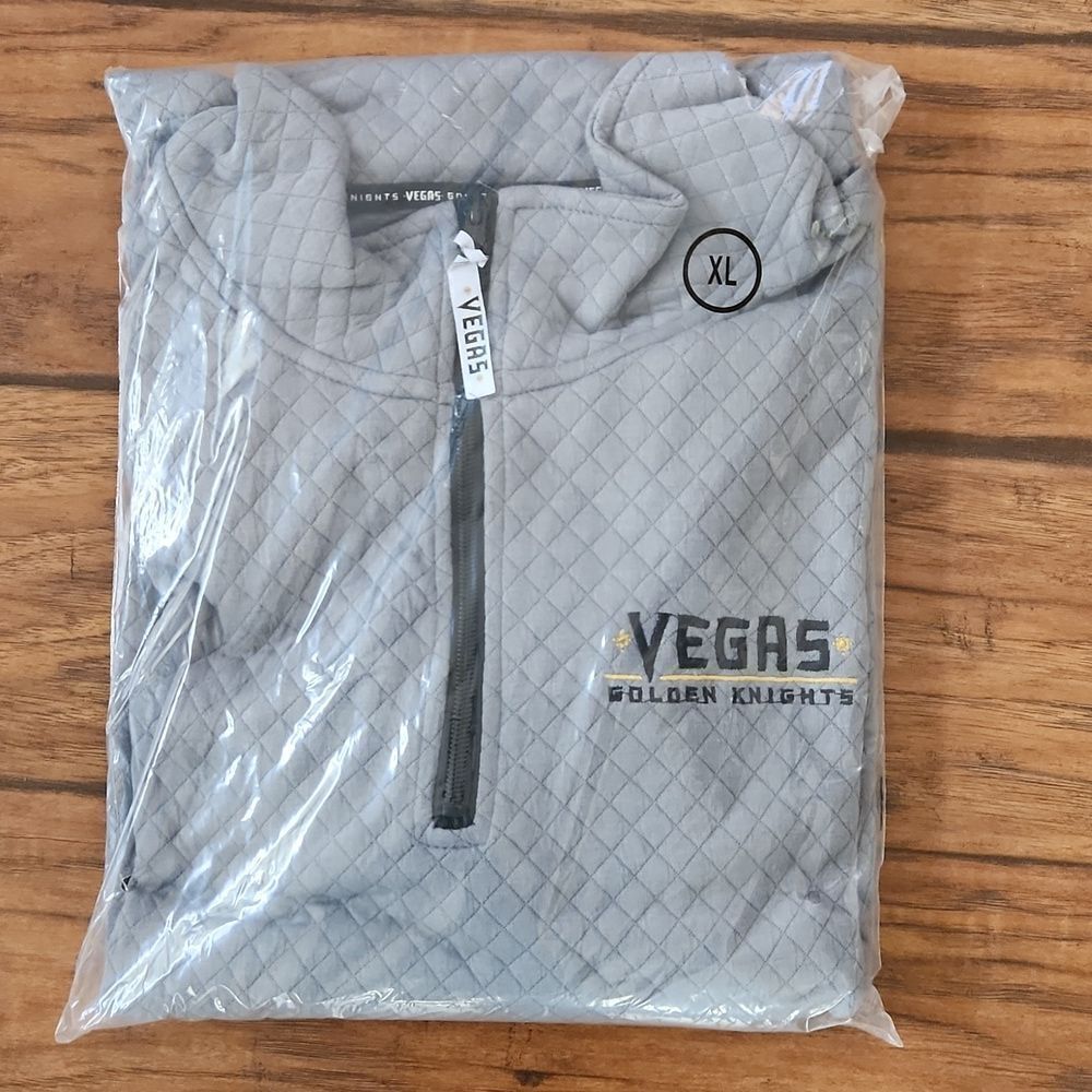New in bag, quilted Vegas Golden Knights pullover jacket adult XL